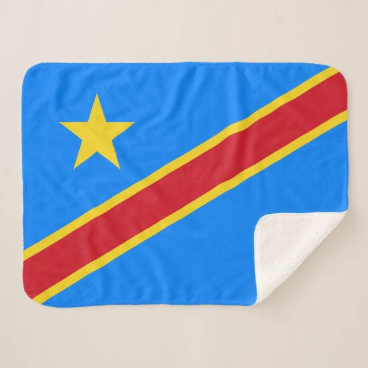 Congo Kinshasa Vlag Sherpa Deken (Voorkant (horizontaal))