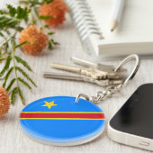 Congo Kinshasa Vlag Sleutelhanger (Voorkant Rechts)