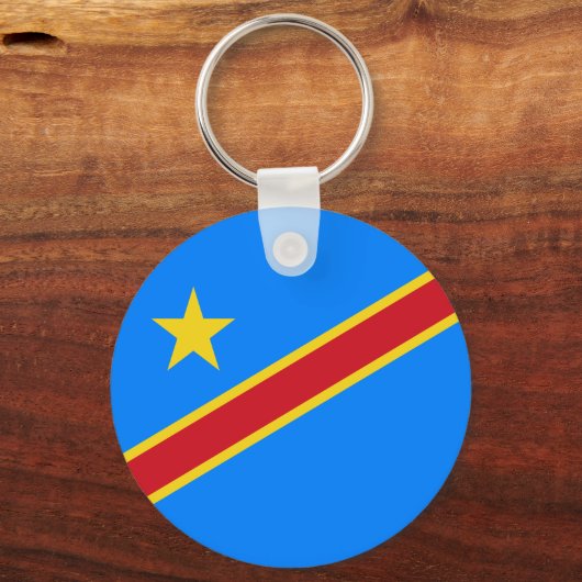 Congo Kinshasa Vlag Sleutelhanger (Voorkant)