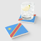 Congo Kinshasa Vlag Stenen Onderzetter (Zijkant)