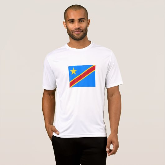 Congo Kinshasa Vlag T-shirt (Voorkant volledig)