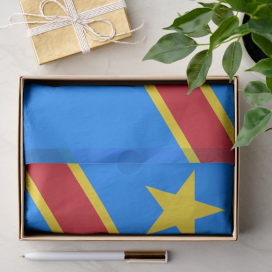 Congo Kinshasa Vlag Tissuepapier (Geschenk)