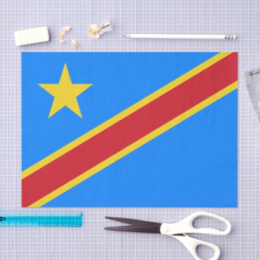 Congo Kinshasa Vlag Tissuepapier (Craft)