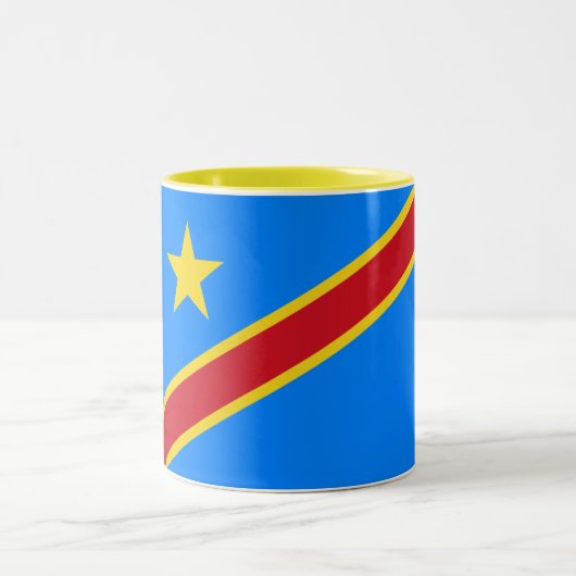 Congo Kinshasa Vlag Tweekleurige Koffiemok (Center)