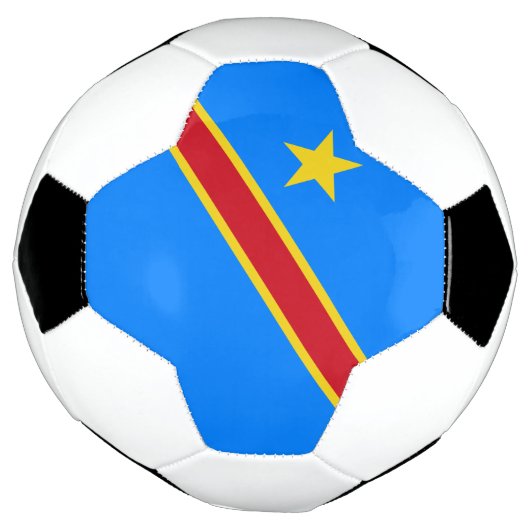 Congo Kinshasa Vlag Voetbal (Gedraaid)