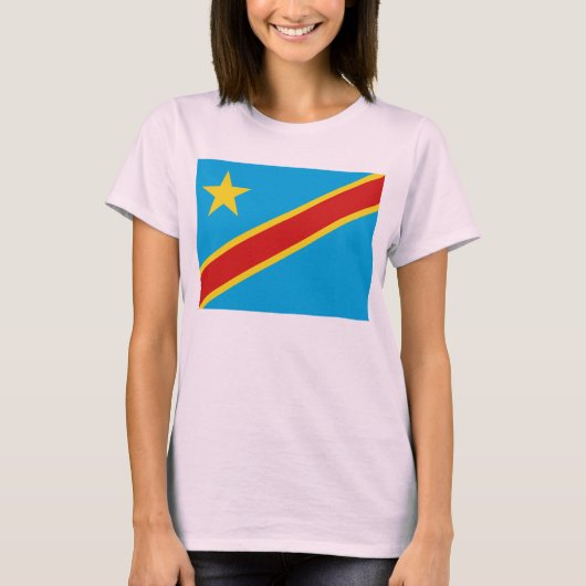 Congo-Kinshasa Vlag x Kaart T-Shirt (Voorkant)