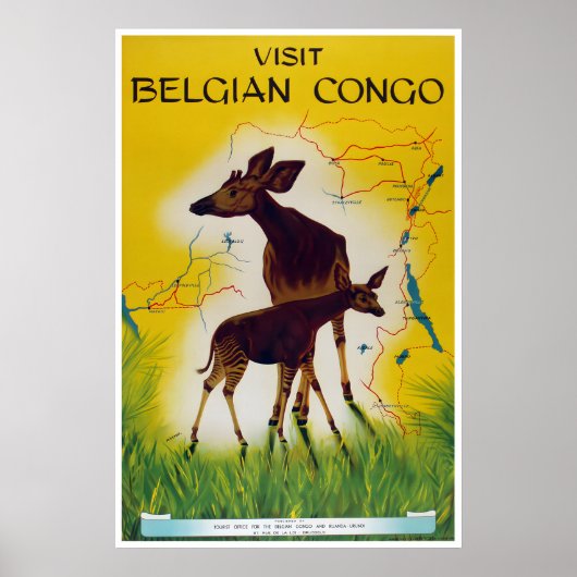 Congo Kunst Afrika Reisposter Afrikaanse Print (Voorkant)