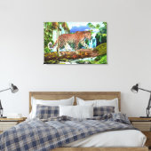CONGO LUIPAARD CANVAS AFDRUK (Insitu (Slaapkamer))