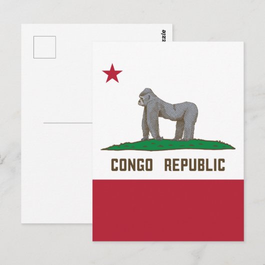 Congo Republiek Vlag Briefkaart (Voorkant / Achterkant)