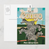 Congo Vintage Travel Poster. Briefkaart (Voorkant / Achterkant)