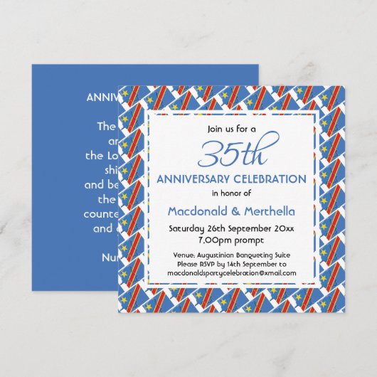 CONGO VLAG DRC Aangepaste viering van jubileumfees Kaart (Voorkant / Achterkant)