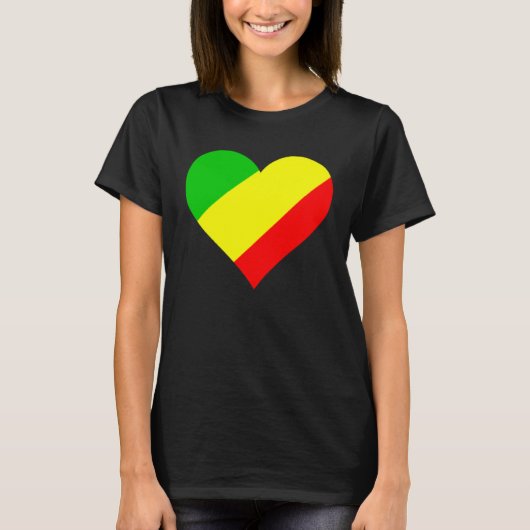 Congo Vlag Hart Congo Liefde Congo T-shirt (Voorkant)