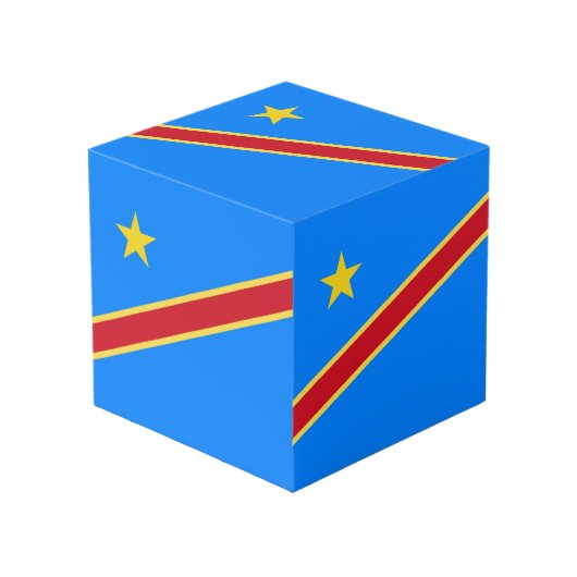 Congo vlag kubus (Voorkant hoekig)