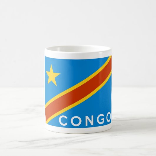 congo vlag land tekstnaam koffiemok (Center)