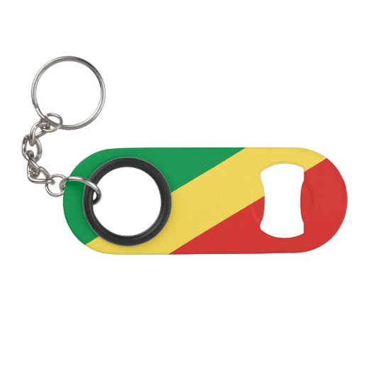 Congo-vlag Mini Flessenopener (Voorkant (Horizontaal))