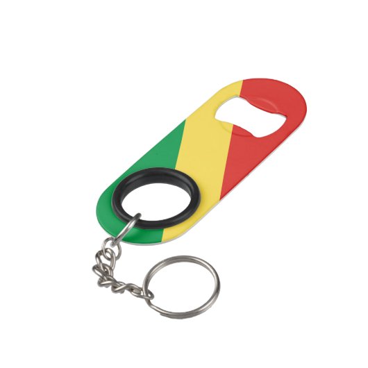 Congo-vlag Mini Flessenopener (Achterkant Gekanteld)
