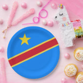 Congo vlag papieren bordje (Feest)