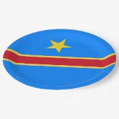 Congo vlag papieren bordje (Gekanteld)