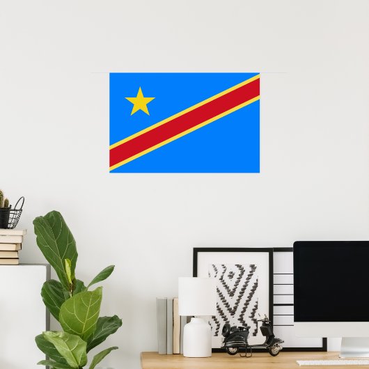Congo vlag poster (Thuiskantoor)