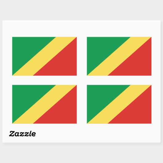 Congo-vlag Rechthoekige Sticker (Vel)