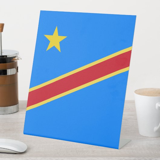 Congo vlag reclamebord met voetstuk (Insitu)