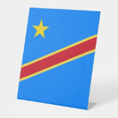 Congo vlag reclamebord met voetstuk (Voorkant)