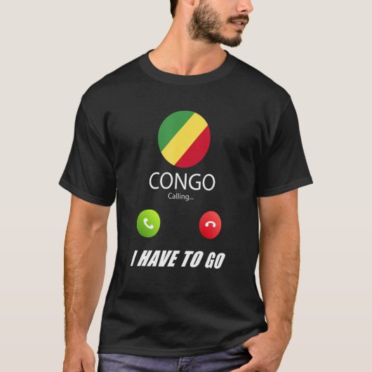 Congo vlag Souvenir Congo roept T-shirt (Voorkant)