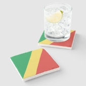 Congo-vlag Stenen Onderzetter (Zijkant)