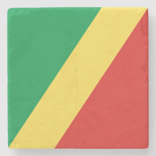 Congo-vlag Stenen Onderzetter (Voorkant)
