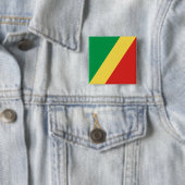 Congo-vlag Vierkante Button 5,1 Cm (In situ)