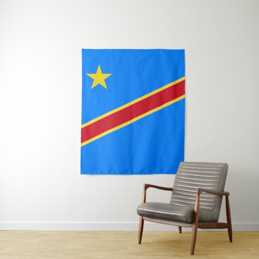 Congo vlag wandkleed (In situ)