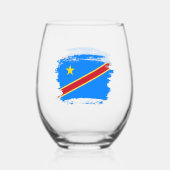 Congo vlag wijnglas zonder voet (Voorkant)