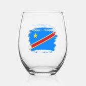 Congo vlag wijnglas zonder voet (Achterkant)