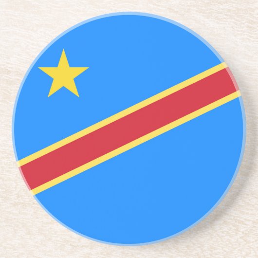 Congo vlag zandsteen onderzetter (Voorkant)