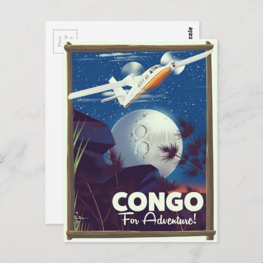 Congo voor avontuur! Reisposter Briefkaart (Voorkant / Achterkant)