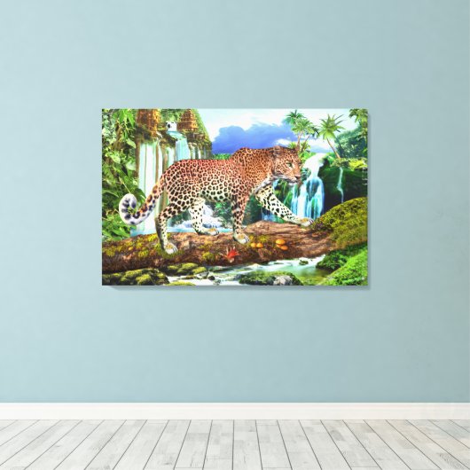 CONGOLEOPARD CANVAS AFDRUK (Insitu (Houten vloer))