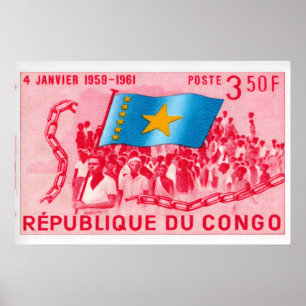 Congolese Bevrijding - Vintage Congo Kunst - Postz Poster
