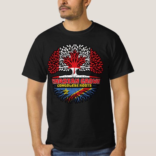 Congolese Canadese vlag over bomen in Congo T-shirt (Voorkant)