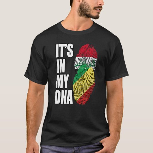 Congolese en Iraakse Mix DNA-vlagwerelderfgoed T-shirt (Voorkant)