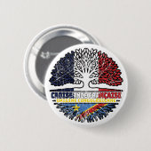 Congolese Franse boomkorren Flag Ronde Button 5,7 Cm (Voorkant /achterkant)