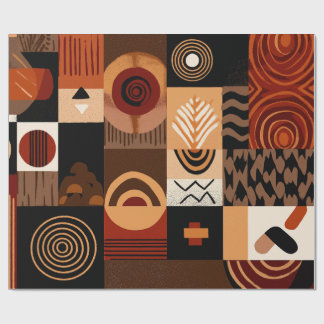 Congolese motifs background grid cadeaupapier