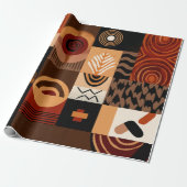 Congolese motifs background grid cadeaupapier (Uitgerold)