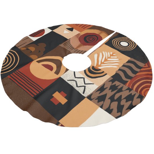 Congolese motifs background grid kerstboom rok (Gekanteld)