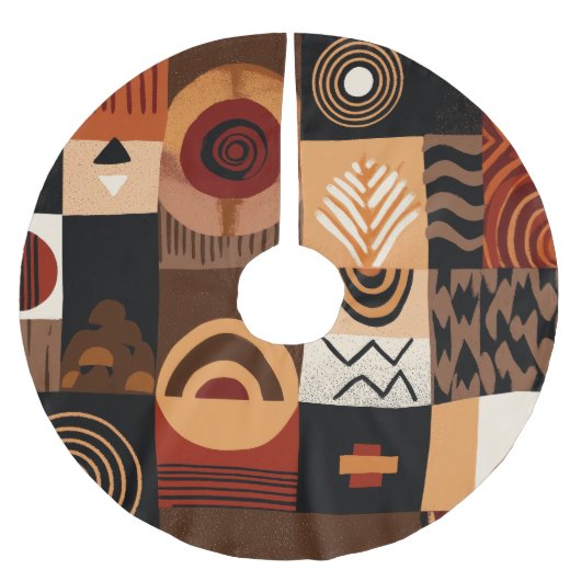 Congolese motifs background grid kerstboom rok (Voorkant)