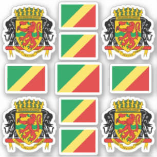Congolese nationale symbolen/wapenschild en griep sticker