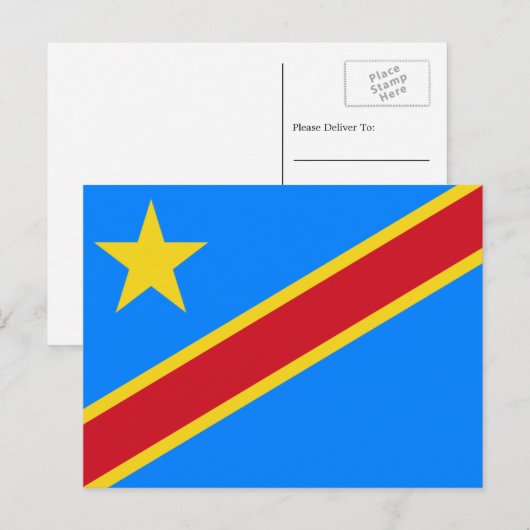 Congolese Vlag, Vlag van Congo Briefkaart (Voorkant / Achterkant)