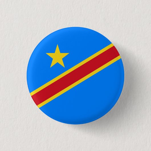 Congolese Vlag, Vlag van Congo Ronde Button 3,2 Cm (Voorkant)