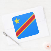 Congolese Vlag, Vlag van Congo Vierkante Sticker (Envelop)