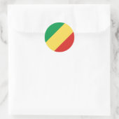 Congolese Vlag, Vlag van de Republiek Congo Ronde Sticker (Tas)