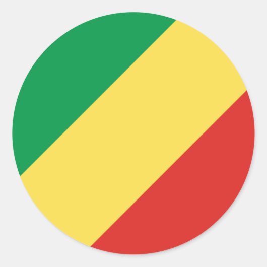 Congolese Vlag, Vlag van de Republiek Congo Ronde Sticker (Voorkant)